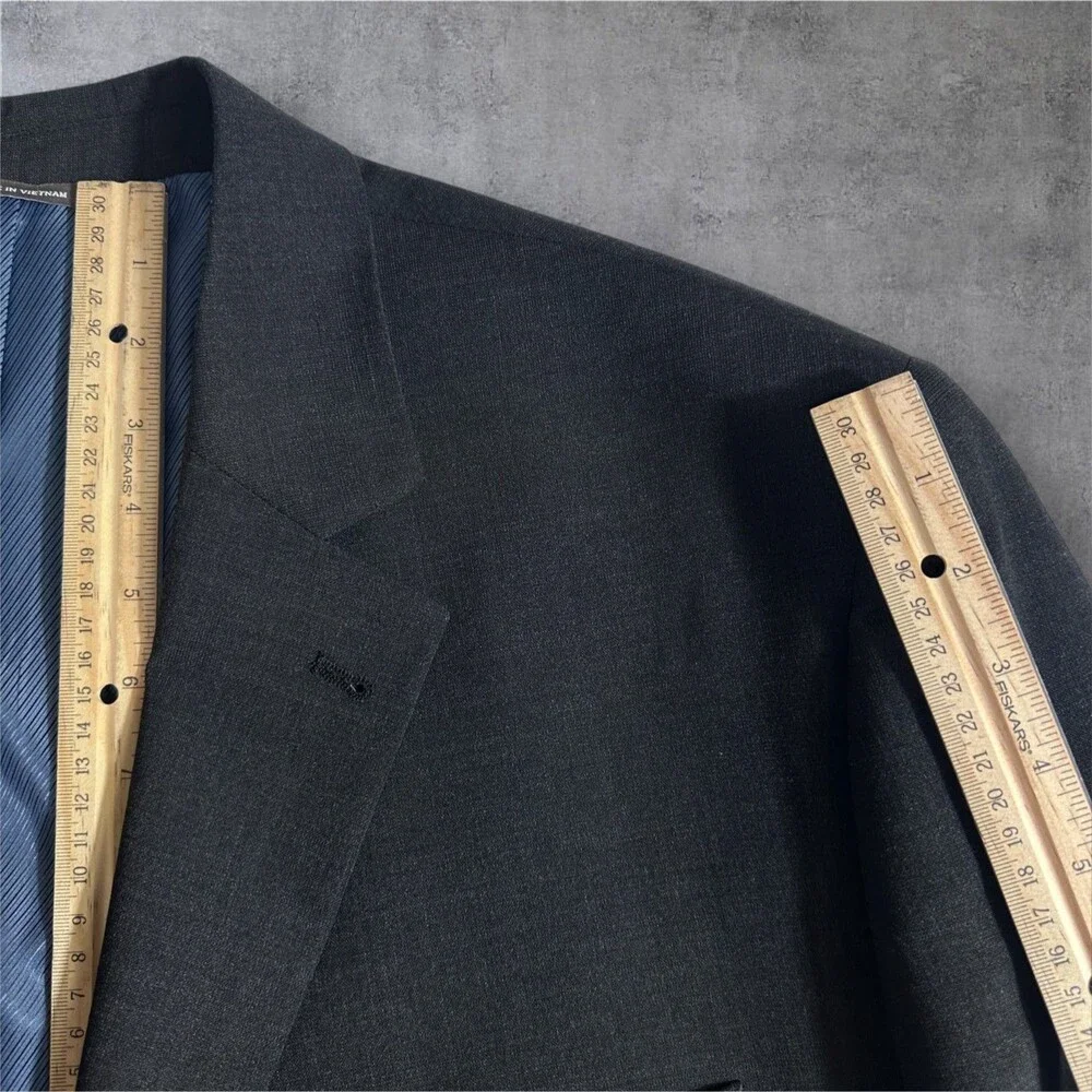OAK HILL Men's Blazer Sport Coat Two Button Jacket 52 PR Gray Wool Blend 1-vent